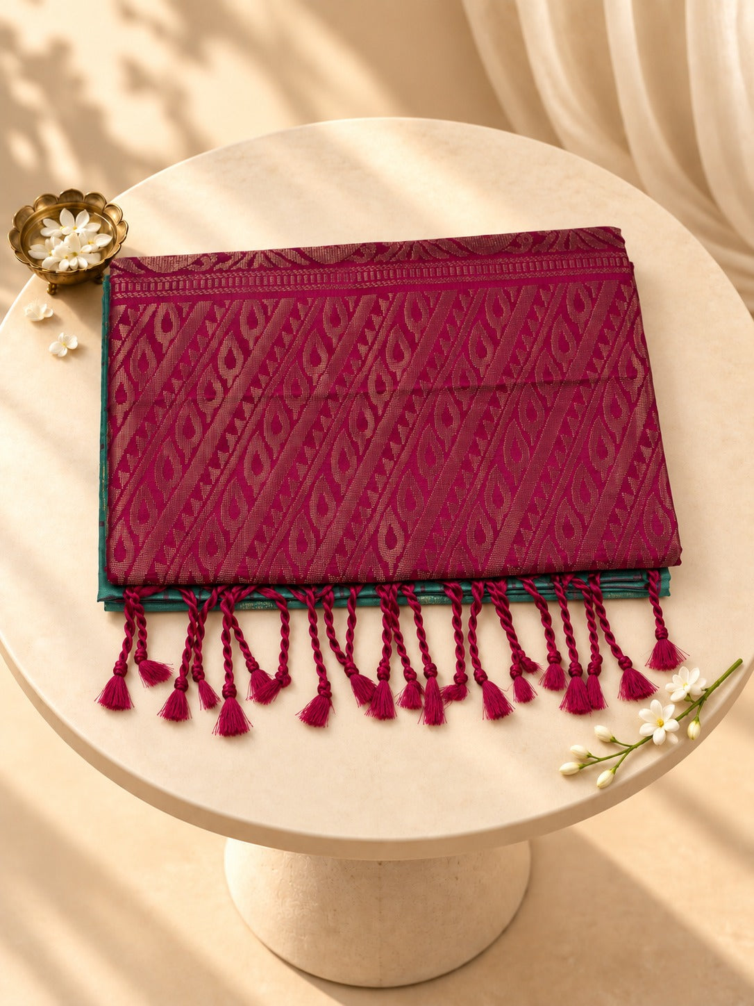 Mrinala - A fresh note of mint, a flourish of magenta.