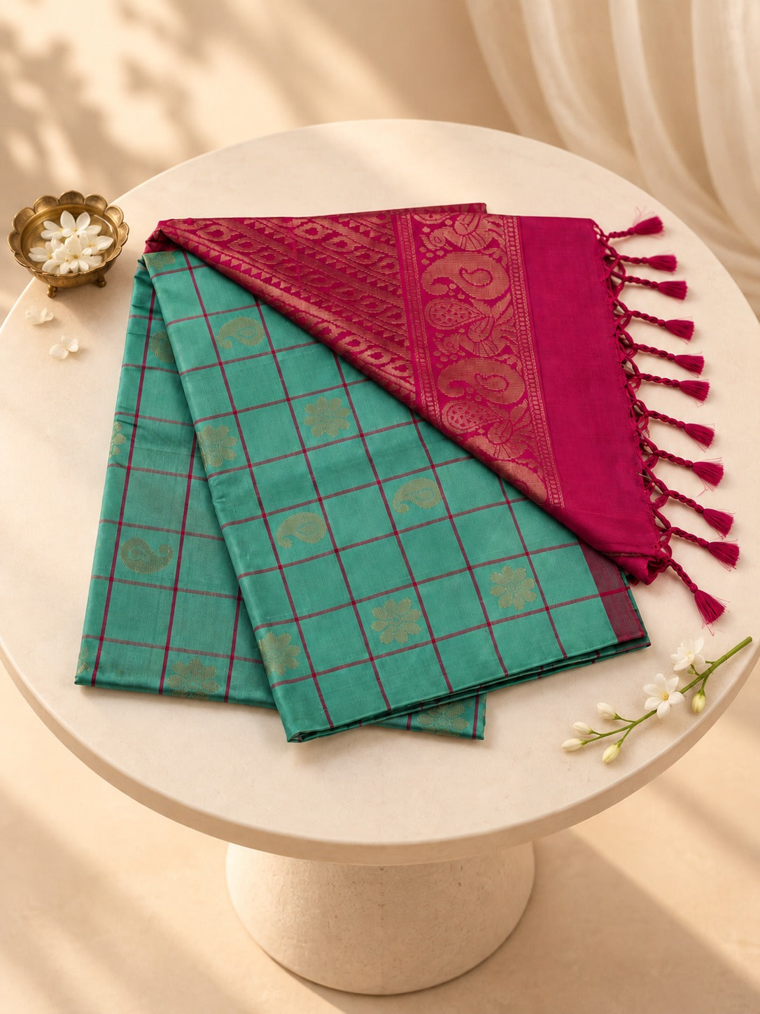 Mrinala - A fresh note of mint, a flourish of magenta.