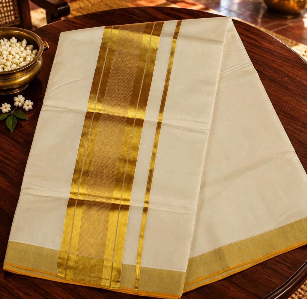 Suvarna - Grace isn't always adorned. Sometimes, it's simply woven in ivory and gold.