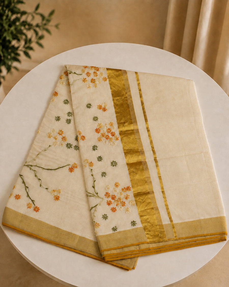 Malarvaadi - Tradition blooms beautifully when ivory meets delicate florals.